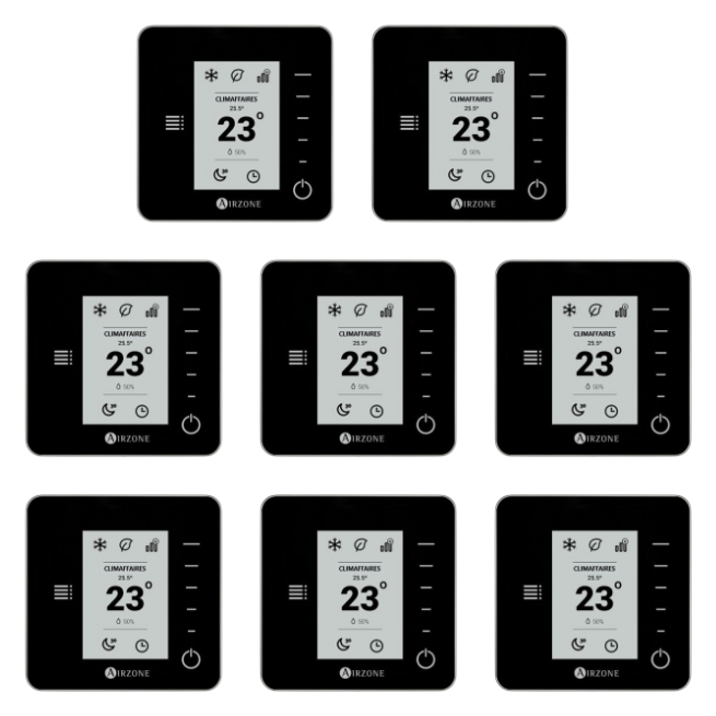 Pack 8 thermostats Airzone noir